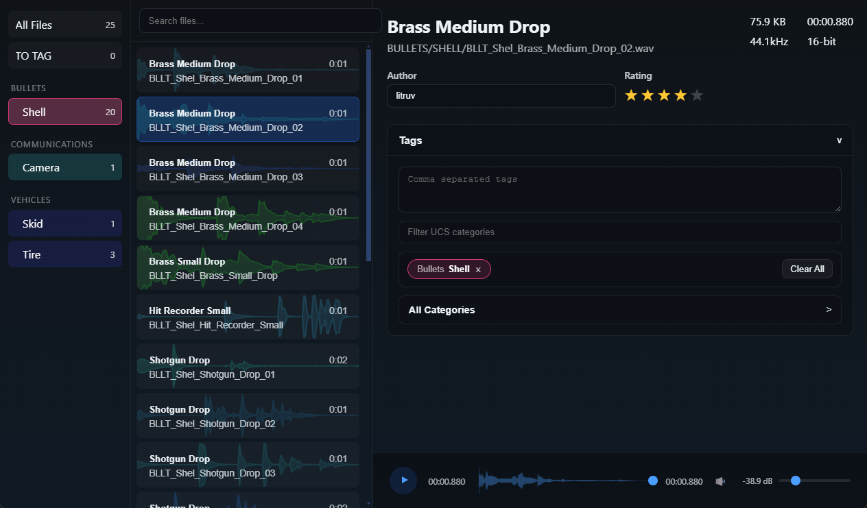 AudioSort Interface